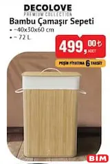 DECOLOVE BAMBU ÇAMAŞIR SEPETİ DECOLOVE BAMBU ÇAMAŞIR SEPETİ